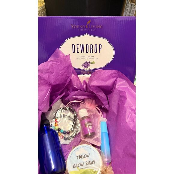 Young Living Essential Oil Gift Basket โ Lavender + Dewdrop Diffuser Tallow Balm - Picture 2 of 6